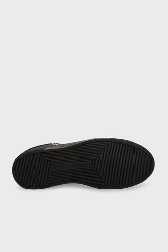 Emporio Armani Logolu Hakiki Deri Sneaker Erkek Ayakkabı X4X598 XD431 U166 SİYAH - 5