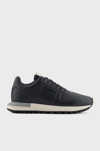 Emporio Armani Logolu Hakiki Deri Sneaker Erkek Ayakkabı X4X684 XR323 00002 SİYAH - 1