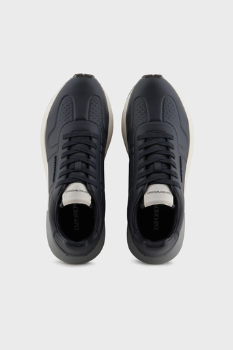 Emporio Armani Logolu Hakiki Deri Sneaker Erkek Ayakkabı X4X684 XR323 00002 SİYAH - 3