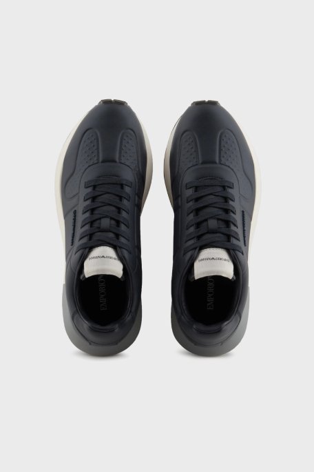 Emporio Armani Logolu Hakiki Deri Sneaker Erkek Ayakkabı X4X684 XR323 00002 SİYAH - 3