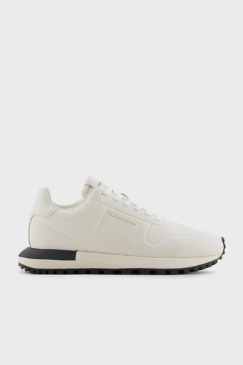 Emporio Armani Logolu Hakiki Deri Sneaker Erkek Ayakkabı X4X684 XR323 00894 BEYAZ - 1