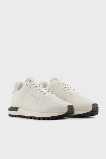 Emporio Armani Logolu Hakiki Deri Sneaker Erkek Ayakkabı X4X684 XR323 00894 BEYAZ - 2