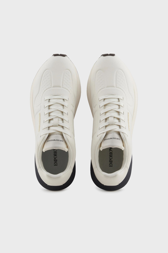 Emporio Armani Logolu Hakiki Deri Sneaker Erkek Ayakkabı X4X684 XR323 00894 BEYAZ - 3