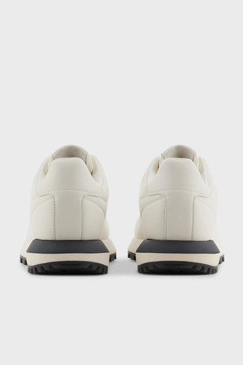 Emporio Armani Logolu Hakiki Deri Sneaker Erkek Ayakkabı X4X684 XR323 00894 BEYAZ - 5