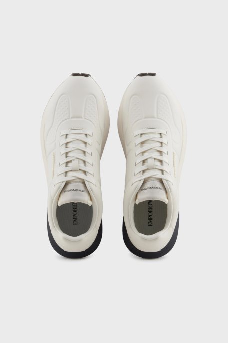 Emporio Armani Logolu Hakiki Deri Sneaker Erkek Ayakkabı X4X684 XR323 00894 BEYAZ - 3