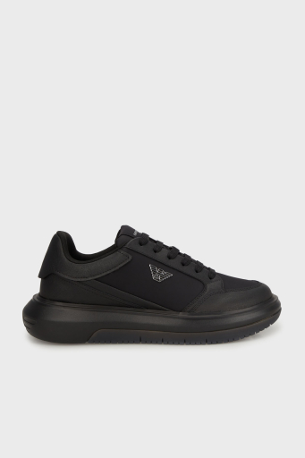 Emporio Armani Logolu Kalın Taban Sneaker Erkek Ayakkabı X4X633 XR325 K001 SİYAH - 1