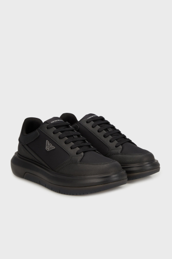 Emporio Armani Logolu Kalın Taban Sneaker Erkek Ayakkabı X4X633 XR325 K001 SİYAH - 2