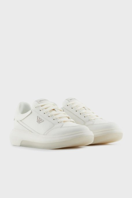 Emporio Armani Logolu Kalın Taban Sneaker Erkek Ayakkabı X4X633 XR325 M801 BEYAZ - 2