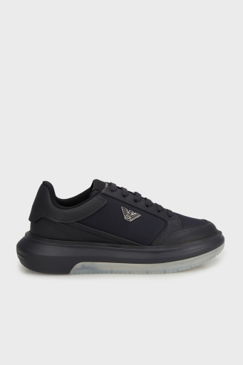 Emporio Armani Logolu Kalın Tabanlı Sneaker Erkek Ayakkabı X4X633 XR325 N151 LACİVERT - 1