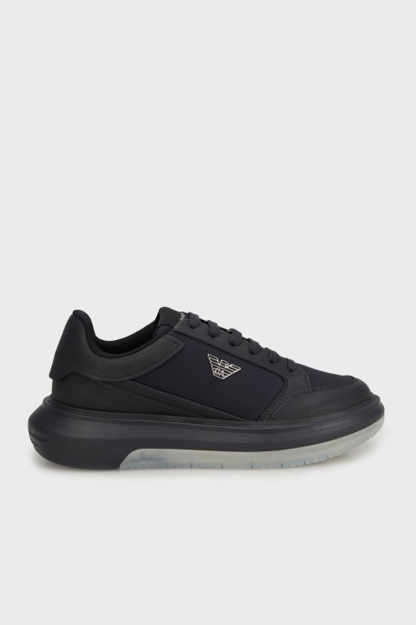 Emporio Armani Logolu Kalın Tabanlı Sneaker Erkek Ayakkabı X4X633 XR325 N151 LACİVERT - 6