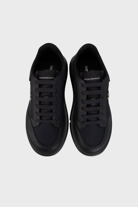 Emporio Armani Logolu Kalın Tabanlı Sneaker Erkek Ayakkabı X4X633 XR325 N151 LACİVERT - 9