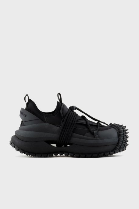 Emporio Armani Logolu Kalın Tabanlı Sneaker Erkek Ayakkabı X4X653 XR083 00002 SİYAH - 1