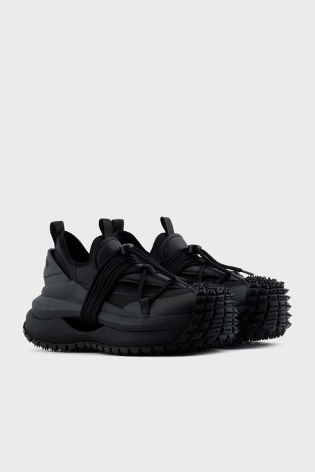 Emporio Armani Logolu Kalın Tabanlı Sneaker Erkek Ayakkabı X4X653 XR083 00002 SİYAH - 2