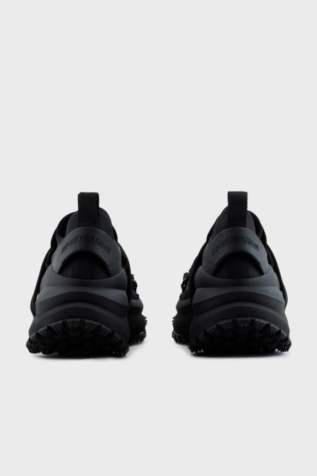 Emporio Armani Logolu Kalın Tabanlı Sneaker Erkek Ayakkabı X4X653 XR083 00002 SİYAH - 4