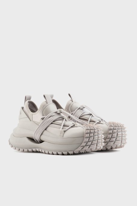 Emporio Armani Logolu Kalın Tabanlı Sneaker Erkek Ayakkabı X4X653 XR083 00930 GRİ - 2