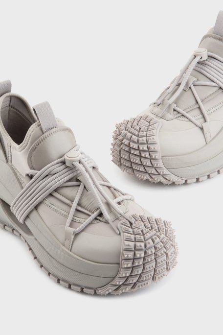 Emporio Armani Logolu Kalın Tabanlı Sneaker Erkek Ayakkabı X4X653 XR083 00930 GRİ - 4