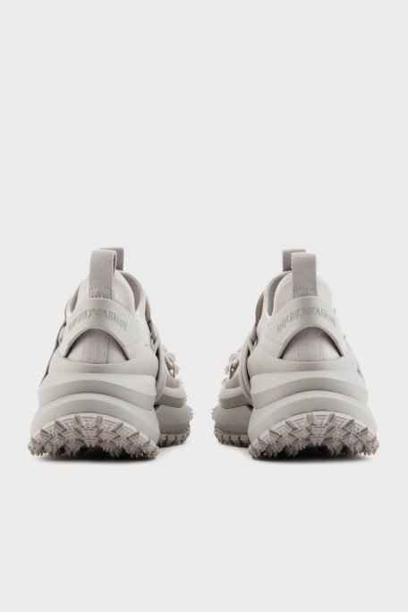 Emporio Armani Logolu Kalın Tabanlı Sneaker Erkek Ayakkabı X4X653 XR083 00930 GRİ - 5
