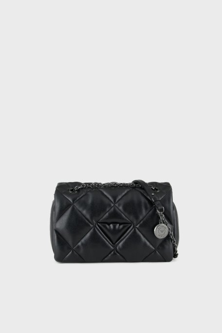 Emporio Armani Logolu Kapitoneli Ayarlanabilir Askılı Bayan Çanta Y3B208 YWJ8I 80001 SİYAH - 1