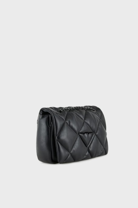 Emporio Armani Logolu Kapitoneli Ayarlanabilir Askılı Bayan Çanta Y3B208 YWJ8I 80001 SİYAH - 3