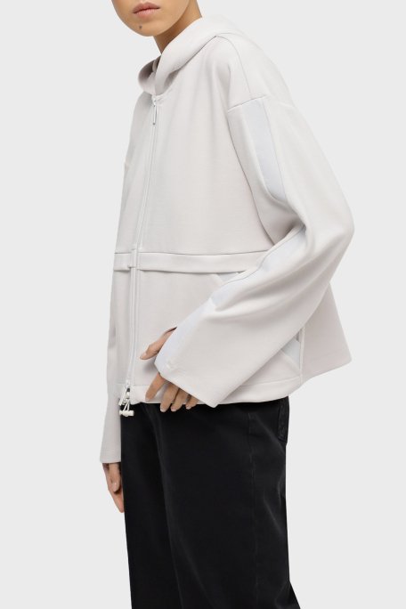 Emporio Armani Logolu Kapüşonlu Fermuarlı Relaxed Fit Bayan Ceket 6R2B7C 2JRKZ 0103 TAŞ - 3