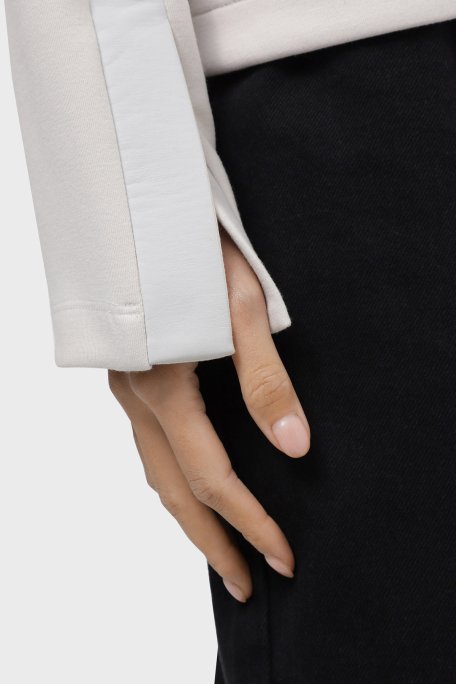 Emporio Armani Logolu Kapüşonlu Fermuarlı Relaxed Fit Bayan Ceket 6R2B7C 2JRKZ 0103 TAŞ - 8