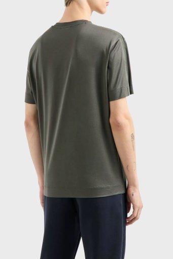Emporio Armani Logolu Pamuklu Regular Fit Bisiklet Yaka Erkek T Shirt 6D1TD6 1JOSZ 06K0 HAKİ - 7