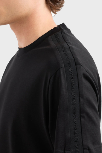 Emporio Armani Logolu Pamuklu Regular Fit Bisiklet Yaka Erkek T Shirt 6D1TD6 1JOSZ 0999 SİYAH - 9
