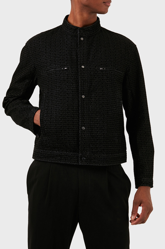 Emporio Armani Logolu Pamuklu Regular Fit Erkek Ceket 3D1BC5 1DRSZ F006 SİYAH - 5