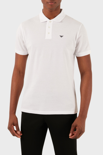 Emporio Armani Logolu Pamuklu Regular Fit Erkek Polo Yaka T Shirt 8N1FQ2 1JTKZ 0100 BEYAZ - 7
