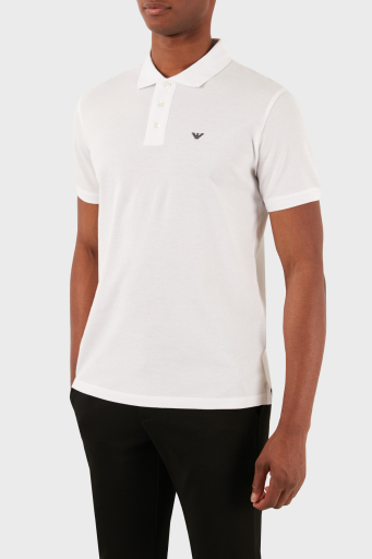 Emporio Armani Logolu Pamuklu Regular Fit Erkek Polo Yaka T Shirt 8N1FQ2 1JTKZ 0100 BEYAZ - 9