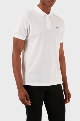Emporio Armani Logolu Pamuklu Regular Fit Erkek Polo Yaka T Shirt 8N1FQ2 1JTKZ 0100 BEYAZ - 10