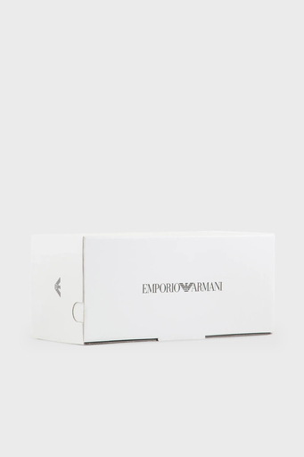 Emporio Armani Logolu Parmak Arası Unisex Terlik XVQS08 XN746 A120 SİYAH-BEYAZ - 7