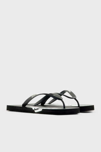Emporio Armani Logolu Parmak Arası Unisex Terlik XVQS08 XN746 A120 SİYAH-BEYAZ - 9