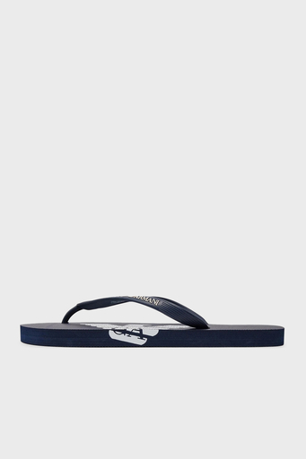 Emporio Armani Logolu Parmak Arası Unisex Terlik XVQS08 XN746 N527 LACİVERT-BEYAZ - 6