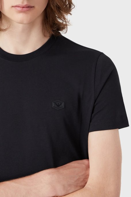 Emporio Armani Logolu Regular Fit Bisiklet Yaka % 100 Pamuk Erkek T Shirt 8N1TQ6 1JRGZ 0920 LACİVERT - 3