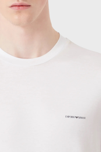 Emporio Armani Logolu Regular Fit Bisiklet Yaka Pamuklu Erkek T Shirt 8N1TD8 1JUVZ 0100 BEYAZ - 7