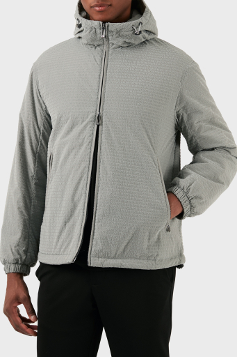 Emporio Armani Logolu Regular Fit Kapüşonlu Erkek Mont 3D1BA8 1NJXZ 06G1 GRİ - 3
