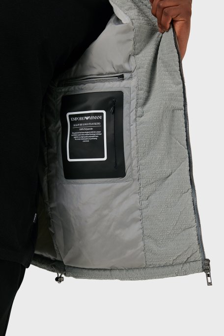 Emporio Armani Logolu Regular Fit Kapüşonlu Erkek Mont 3D1BA8 1NJXZ 06G1 GRİ - 4