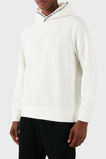 Emporio Armani Logolu Regular Fit Kapüşonlu Erkek Sweat 6D1M99 1JRRZ 0101 BEYAZ - 1