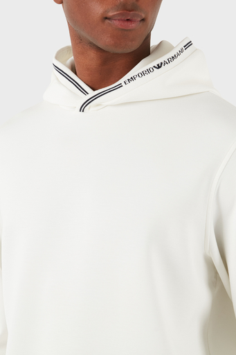 Emporio Armani Logolu Regular Fit Kapüşonlu Erkek Sweat 6D1M99 1JRRZ 0101 BEYAZ - 5