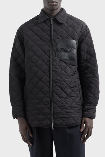 Emporio Armani Logolu Regular Fit Ördek Tüyü Dolgulu Erkek Mont 6D1B6V 1K78Z 0999 SİYAH - 1