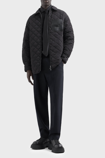 Emporio Armani Logolu Regular Fit Ördek Tüyü Dolgulu Erkek Mont 6D1B6V 1K78Z 0999 SİYAH - 3