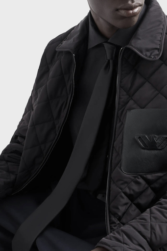 Emporio Armani Logolu Regular Fit Ördek Tüyü Dolgulu Erkek Mont 6D1B6V 1K78Z 0999 SİYAH - 4