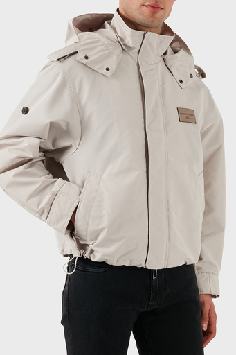 Emporio Armani Logolu Regular Fit Taşınabilir Askılı Çıkarılabilir Kapüşonlu Erkek Mont EM001278 AF13770 U1098 GRİ - 1
