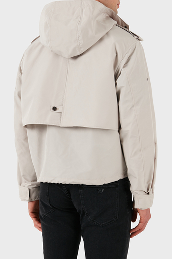 Emporio Armani Logolu Regular Fit Taşınabilir Askılı Çıkarılabilir Kapüşonlu Erkek Mont EM001278 AF13770 U1098 GRİ - 2