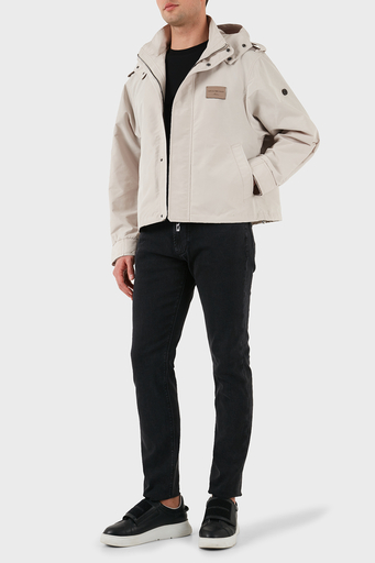 Emporio Armani Logolu Regular Fit Taşınabilir Askılı Çıkarılabilir Kapüşonlu Erkek Mont EM001278 AF13770 U1098 GRİ - 3
