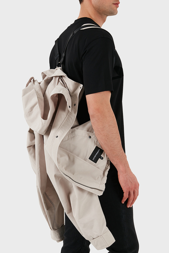 Emporio Armani Logolu Regular Fit Taşınabilir Askılı Çıkarılabilir Kapüşonlu Erkek Mont EM001278 AF13770 U1098 GRİ - 6