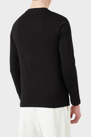 Emporio Armani - Emporio Armani Logolu Slim Fit Bisiklet Yaka Uzun Kollu Pamuklu Erkek T Shirt 8N1TN8 1JPZZ 0021 SİYAH (1)