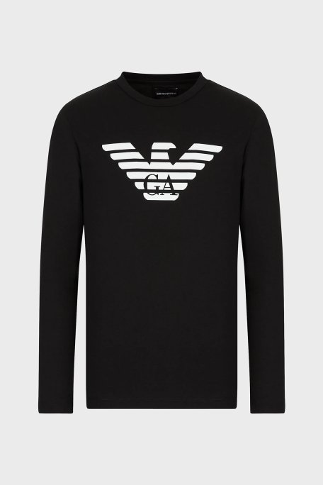 Emporio Armani Logolu Slim Fit Bisiklet Yaka Uzun Kollu Pamuklu Erkek T Shirt 8N1TN8 1JPZZ 0022 SİYAH - 10