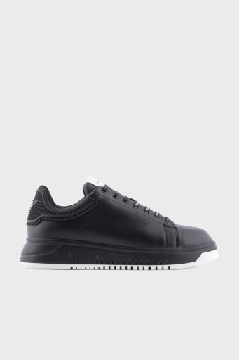 Emporio Armani Logolu Sneaker Erkek Ayakkabı X4X264 XN001 K001 SİYAH - 5